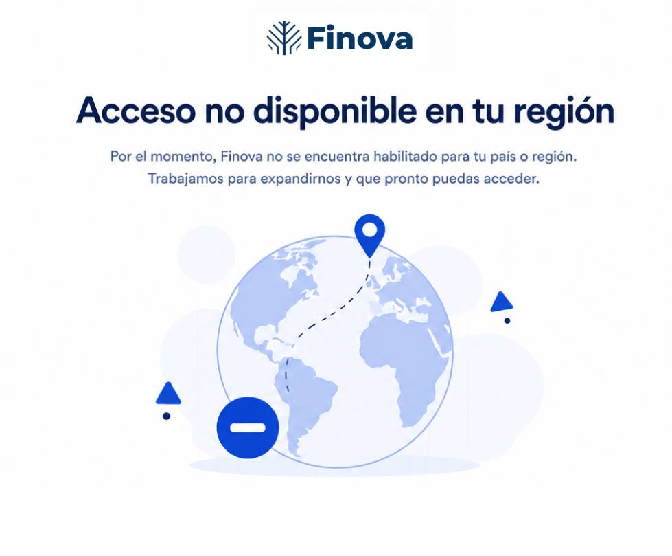 Globo terráqueo con pin de ubicación tachado — Acceso no disponible en tu región